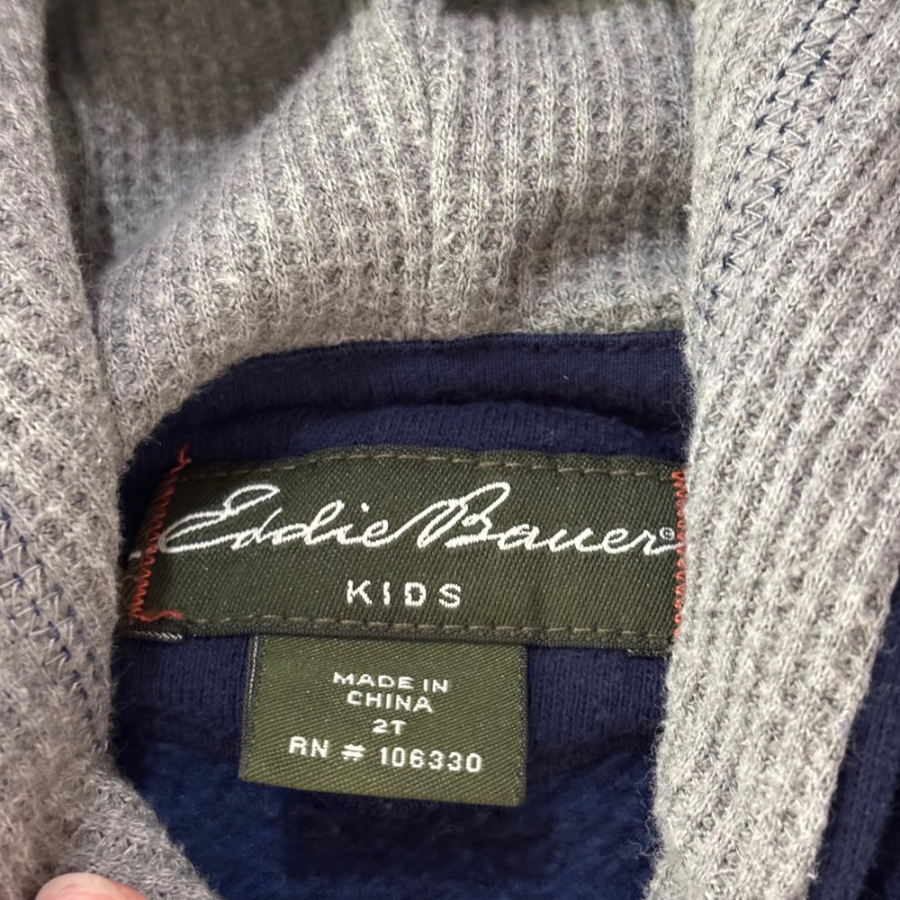 Eddie Bauer Kids Navy Blue Dog Frisbee Championship Hoodie Sweatshirt 2T - Picture 7 of 7